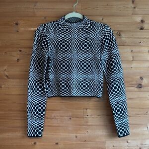 Motel Rocks Optical Illusion Mock Neck